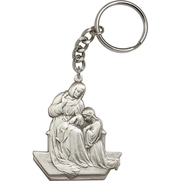 Antique Silver St. Ann Keychain
