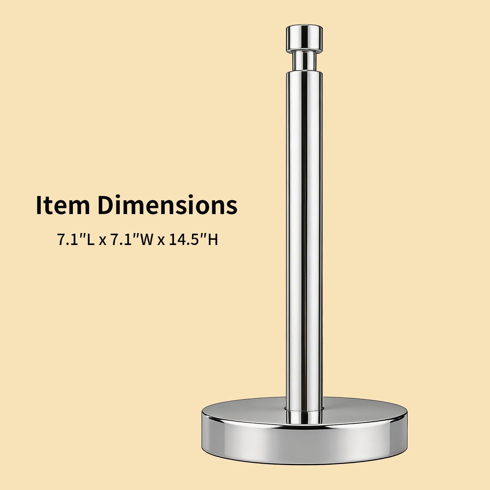 Paper Towel Holder Countertop  With Weighted Base Non Slip Standing Roll For Kitchen Bathroom Stainles Steel (chrome)