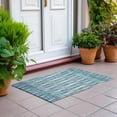 thumbnail image 6 of Addison Rugs Chantille Indoor/Outdoor Transitional Diamonds Teal Washable Rectangle Rug, 1'8" x 2'6", 6 of 6