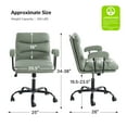 thumbnail image 2 of Modern Home Office Desk Task Chair Adjustable and Faux Leather Upholstered Sage, 2 of 10