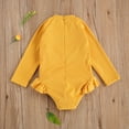 thumbnail image 3 of Seyurigaoka Soft Toddler Girl's One Piece Swimwear, Long Sleeve Round Neck Ribbed Jumpsuit, 3 of 8