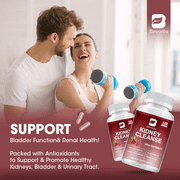 Kidney Cleanse Support Supplement - Natural Cranberry, Buchu & Uva Ursi Extract to Support Kidneys, Bladder & Urinary Tract Health Supplements, 120 CT