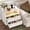 White, variant on Modern Fluted 2-Drawer Dresser with LED Lighting & Charging Station, 23.6" Wide Chest, Gold Handles, Multi-Room Storage