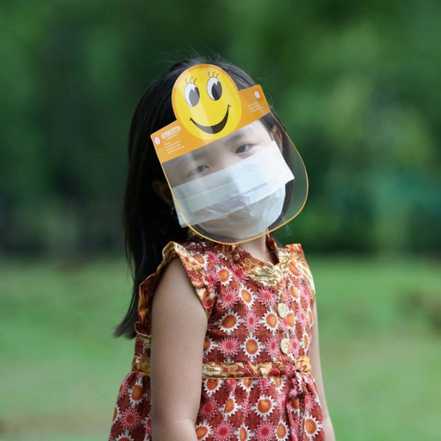 Cobertura facial completa, 10 piezas, linda caricatura, antisaliva, protección diaria, cubierta facial para niños, instalación sin esfuerzo