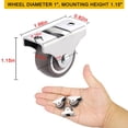 thumbnail image 6 of 4Pcs Mini Rigid Caster Wheels 1 Inch, Low Profile Rubber Rolling Wheels with Steel Top Plate, Little Casters Wheels for Furniture, Under Bed Storage Drawers, Load Capacity 106 Lbs,Non Swivel, 6 of 7