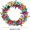 thumbnail image 3 of 🎁16in Front Door Wreath Metal Butterfly Wall Decor Spring Summer Floral Wreaths For Indoor Outdoor Home Front Porch Hanging Decoration, 3 of 5