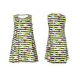 thumbnail image 7 of Naloa Striped With Palm Tree Branches Print Women's Summer Spring Casual Beach Sundress,Vacation Sleeveless Tank Crewneck Loose Dresses, 7 of 7
