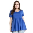 thumbnail image 3 of Tachiuwa T-Shirt Uni pour Femmes Manches Courtes Col Tailles 4TG, 3 of 7