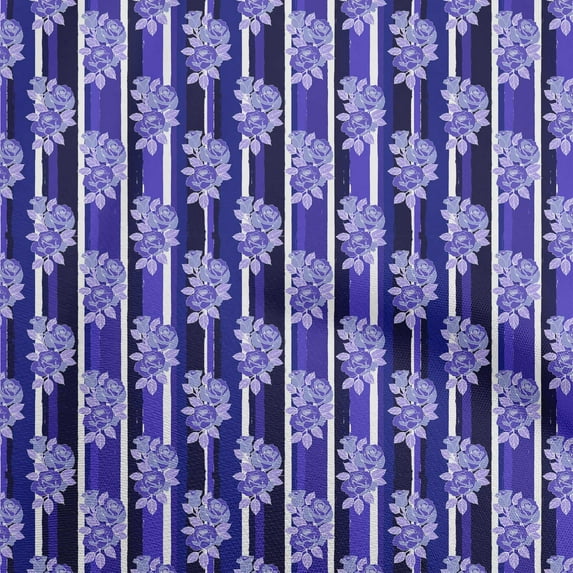 oneOone Cotton Jersey Dark Purple Fabric Asian Floral Fabric For Sewing Printed Craft Fabric By The Yard 58 Inch Wide