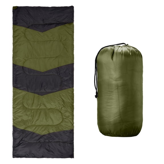Lightweight Sleeping Bag for Backpacking, Hiking, Waterproof Compact Envelope Sleeping Bag for Cold & Warm Weather, Green
