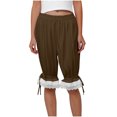 thumbnail image 4 of Hzzrkos Women Casual Fashion Solid Color Elastic‑Waist Loose Capri Pants With Pockets Relaxed‑Fit Trousers for Daily‑wear Home Outdoor Travelling, 4 of 9