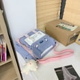 thumbnail image 6 of YUANHUILI Fashion Student Tutorial Bag Kawaii Women Large Shoulder Messenger Bag (Blue), 6 of 9