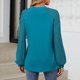 thumbnail image 5 of Blusas para mujer,Camiseta de manga larga para mujer, cuello redondo, informal, 100 % poliéster, color liso, ideal para uso diario y en casa, sopatenor, 5 of 8