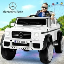 12V Battery Licensed Mercedes-Benz Kids Ride on Car Electric Toy Truck w/Remote Control, 3 Speeds, LED Lights, Bluetooth, Music(White)