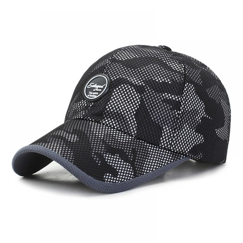 Camo Army Camo Hats,Camouflage Caps for Men,Breathable Running Quick Dry Folding Brim Hat
