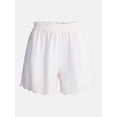 thumbnail image 6 of Time and Tru Women's Linen Blend Shorts with Scalloped Hem, Sizes XS-XXXL, 6 of 6