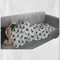 thumbnail image 6 of Cat Soft Flannel Fleece Throw Blanket, Domestic Animals Chasing After Yarn Balls Jumping Playful Kitties Feline Fun, Cozy Plush for Indoor and Outdoor Use, 50" x 70", Black White, by Ambesonne, 6 of 6
