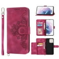 thumbnail image 1 of SaniMore for Samsung Galaxy S22 Plus 6.6" Magnetic Flip Wallet Case with Cross Body Strap, PU Leather Case with Card Slot & Multi-Angle Kickstand Shockproof Protective Case for Girls Ladies, Winered, 1 of 11