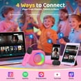 thumbnail image 4 of Máquina de Karaoke Jeefu para Niños con 2 Micrófonos y Luces LED Rosa, 4 of 7