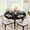 black, variant on 47" Round Industrial  Dining Table, Dinner Table for 4 to 6,  with Sturdy Metal Frame & Rustic Brown Finish,  for Dining Room, Kitchen （No Chairs）