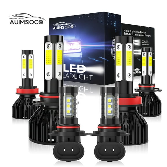 LED Headlight 9005 H11 H10 Bulbs Combo Kit For Ford F-150 2015-2021, 6000K Cool White 4000LM Super Bright High Power Lamps, Canbus No Error, Easy Install, Plug-N-Play Halogen Replacement