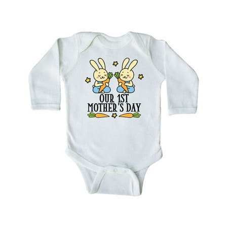

Inktastic Our 1st Mothers Day Twin Boys Gift Baby Boy Long Sleeve Bodysuit