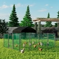 thumbnail image 5 of DIY Chicken Cage Walk-in Chicken Coop Pen Run Poultry Cage Outdoor Metal Fence with Cover, 10.2' L x 12.9' W x 3.6' H, 5 of 11