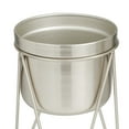 thumbnail image 4 of CosmoLiving by Cosmopolitan 7", 7"W Silver Metal Planter with Removable Stand (2 Count), 4 of 8