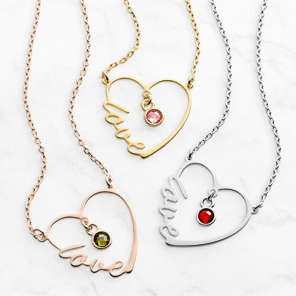 Personalized Planet Love In My Heart Necklace ,Women's