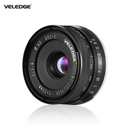 VELEDGE 32mm F/1.6 Large Aperture Manual Focus Lens APS-C for Sony E-Mount Digital Mirrorless Cameras NEX 3/ NEX 3N/ NEX 5/ NEX 5T/ NEX 5R/ NEX 6/ NEX 7/ A5000/ A5100/ A6000/ A6100/ A6300/ (Best Plugins For Aperture 3)