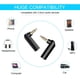 thumbnail image 5 of Paquete de adaptador de audio de 3,5 mm, adaptador de auriculares en ángulo recto, convertidor adaptador auxiliar hembra a macho de 90 grados compatible, 5 of 6