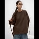 thumbnail image 5 of Camisetas de Larga Extragrandes para Mujer 2025, Camisetas Básicas de Cuello Redondo, Tops de Otoño, Ropa Informal de Entrenamiento Y2K Marrón S, 5 of 9