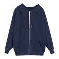 thumbnail image 6 of Zip Up Hoodies Womens 2026 Y2K Casual Long Sleeve Zipper Sweatshirts Fall Winter Comfy Track Jackets with Pockets Navy 2XL, 6 of 6