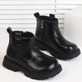 thumbnail image 3 of CYRBOKO Girls Ankle Boots, Non-slip Holiday Casual Winter Girls Booties Girls Shoes Black Size 2.5 (Big Kids), 3 of 7