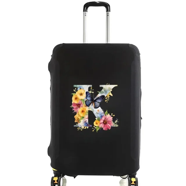 Housse de Valise Housses de Protection Valise de Voyage Anti-Rayures Housse Anti-Poussière Réutilisable Housse Lavable Motif Imprimé Papillon 8butterfly letter K S