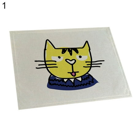 

Baiwo 42x32cm Creative Cartoon Cat Print Heat Insulation Placemat Coaster Desk Decor