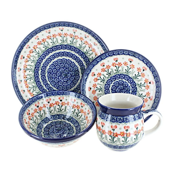 Blue Rose Polish Pottery Ceramika Artystyczna Dinnerware (16 PC)
