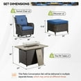 thumbnail image 2 of Gymojoy 5-Piece High Back Outdoor Wicker Conversation Set with Swivel Chairs, Ottoman & 50,000 BTU Fire Pit Table - Patio Furniture Set for Deck, Porch, Poolside, 2 of 15