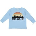 thumbnail image 3 of Inktastic Portland Oregon Skyline Retro Sunset Boys or Girls Long Sleeve Toddler T-Shirt, 3 of 5