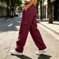 thumbnail image 5 of Maplenight Womens Cargo Pants Elastic Waist Button Hiking Pants Casual Travel Work Trousers with Multi Pockets, 5 of 8