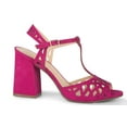 thumbnail image 2 of Klub Nico TESSA Heeled Sandals-Magenta Suede Open Toe Block Heel Laser-cut Pump (MAGENTA, 10), 2 of 5