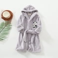 thumbnail image 2 of zuwimk Girls Fleece Hooded Robes, Warm Printed Bath Robe for Kids Soft Fuzzy Bathrobe for Gifts(Grey,7-8 Years), 2 of 6