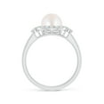 thumbnail image 2 of ANGARA Japanese Akoya Cultured Pearl Halo Engagement Ring in Platinum for Women | June Birthstone, Birthday, Anniversary, Jewelry Gift for Women | Pearl Ring, 2 of 8