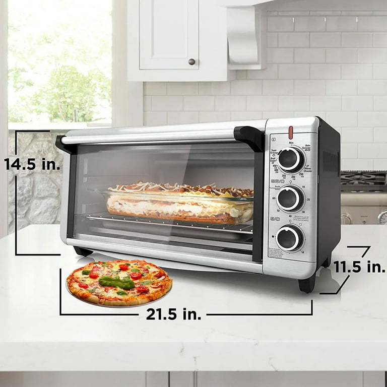 Extra Wide Countertop Toaster Oven - for 8-Slice Bread with Bake
