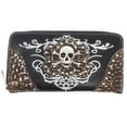 thumbnail image 5 of Texas West Rhinestone Embroidered Metal Skull Leather Women's Handbag With Matching Wallets In 7 Colors, 5 of 6
