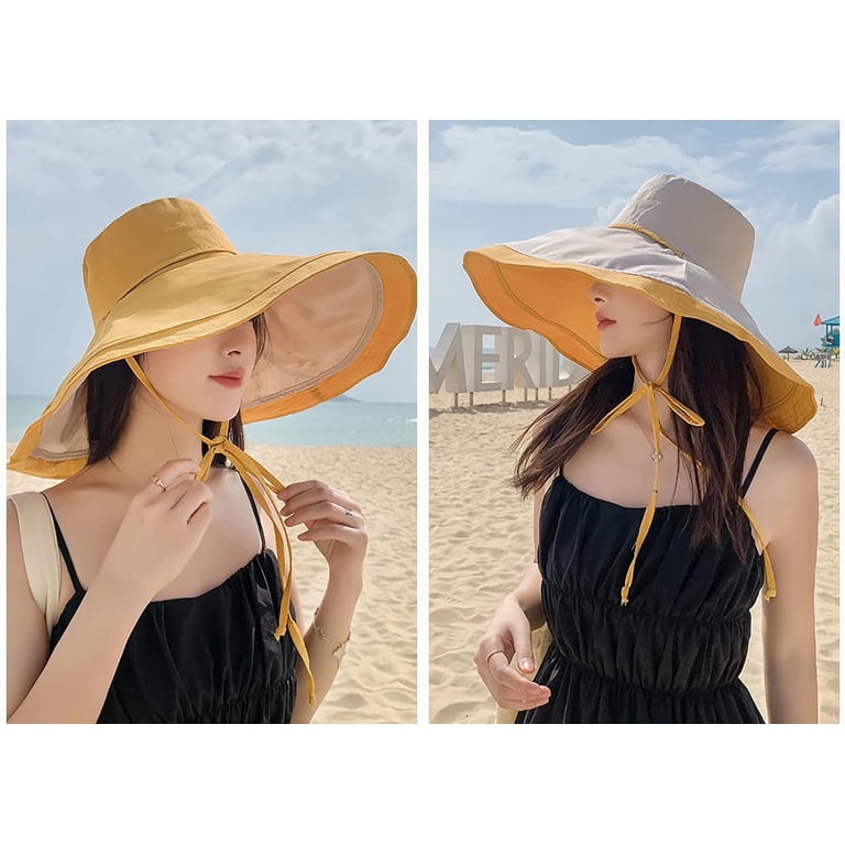 Wide Brim Sun Hat with Wired Edge, Reversible Foldable UPF 50+ Women main image 2