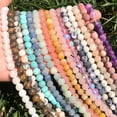 thumbnail image 4 of HOOUN 4/6/8/10/12mm Natural Gemstone Matte Round Loose Beads Jewelry DIY Making 15.5''-Black Agate-12mm, 4 of 9