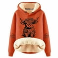 thumbnail image 1 of TINZ Chandail à Capuche Épais à Manches Longues pour Femmes, Mode Décontractée avec Imprimé Vache Mignonne, Chandail-Over Uni pour Femmes, 1 of 4