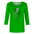 thumbnail image 4 of miqiqism 3/4 Length Sleeve Womens Tops Casual Crewneck T Shirts Juniors Three Quarter Sleeve Tunic Tops Teen Girls Trendy Loose Fit Long Sleeves Blouses,Green,Medium, 4 of 4