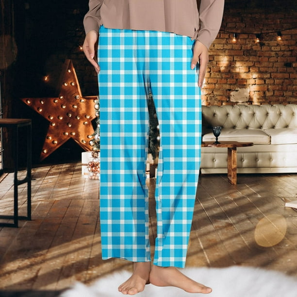 black and blue plaid pants